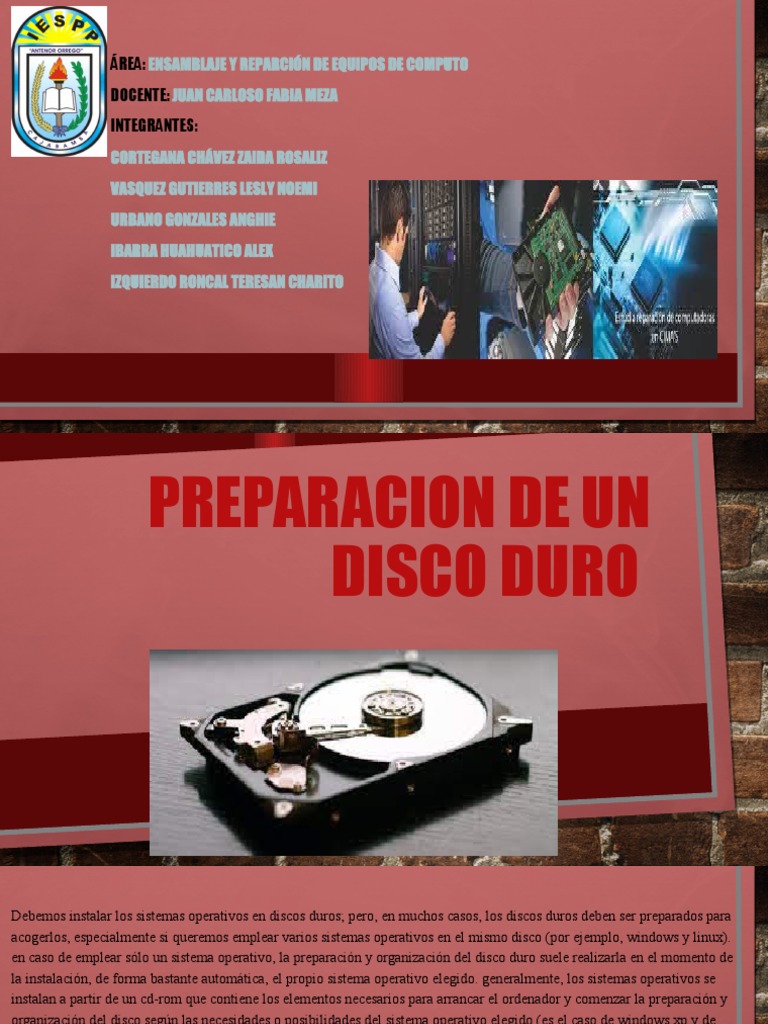 Partes del Disco Duro y Su Preparación | PDF | Disco duro | Archivo de ...