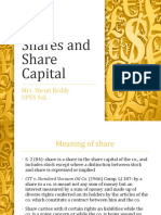 Shares and Share Capital: Mrs. Shruti Reddy Upes Sol