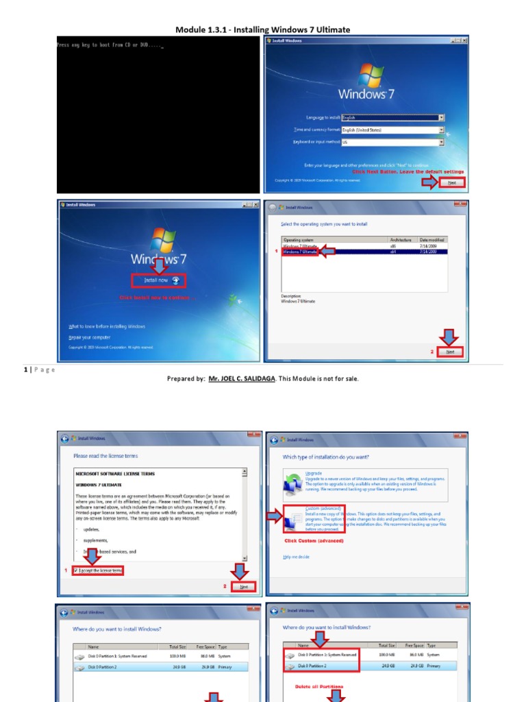 Module 1.3.1 - Installing Windows 7 Ultimate | PDF | Computers ...