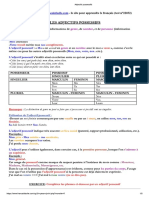 Les Adjectifs Possessifs