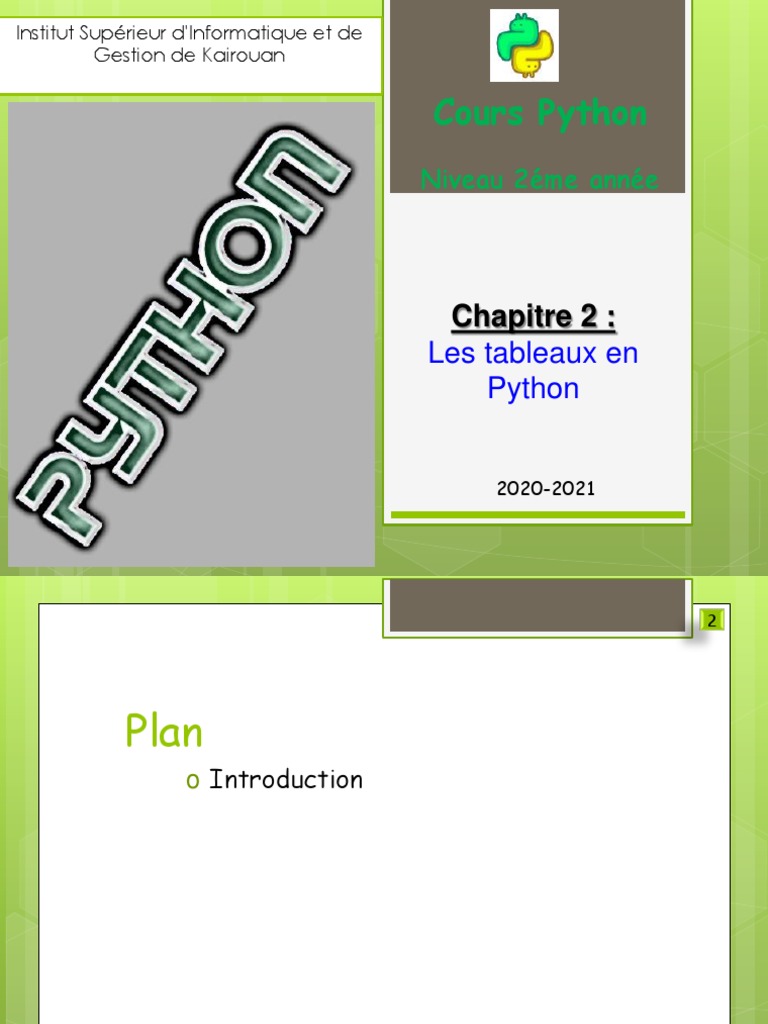 chapitre-2-array-in-python-pdf-matrice-math-matiques-analyse