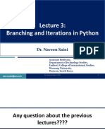 Lecture 3 Branching and Iterations