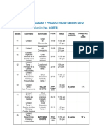 Cronograma de Actividades Calidad y Product. D512 Sep-Dic 2021