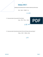 Sol Moles WS 1 - Simple Moles and Limiting Reagents