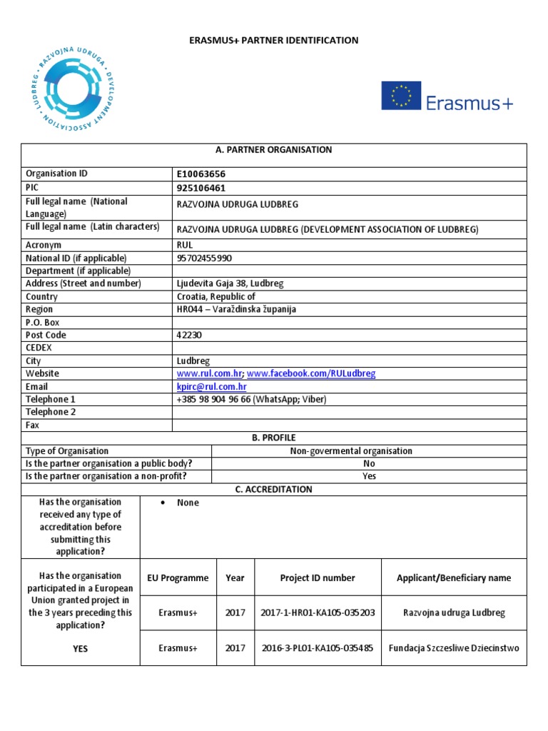Erasmus+ Partner Identification | PDF | Entrepreneurship | Non ...
