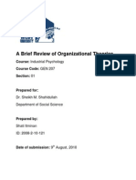 A Brief Review of Organizational Theories