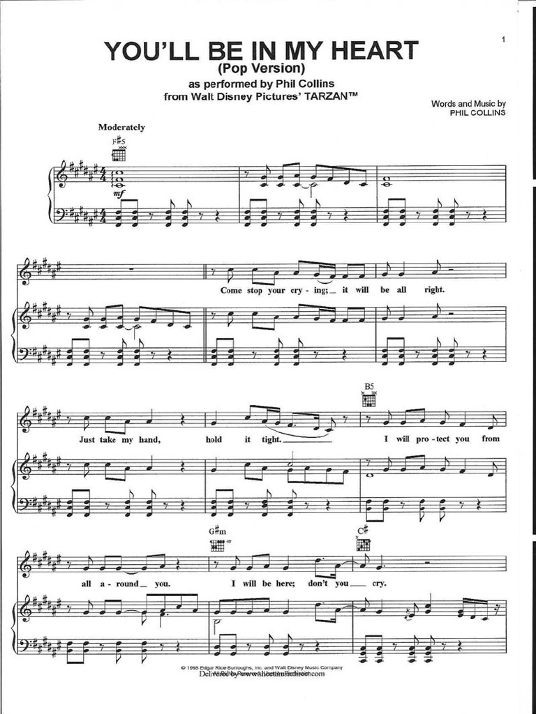 Phil collins youll be in my heart pdf