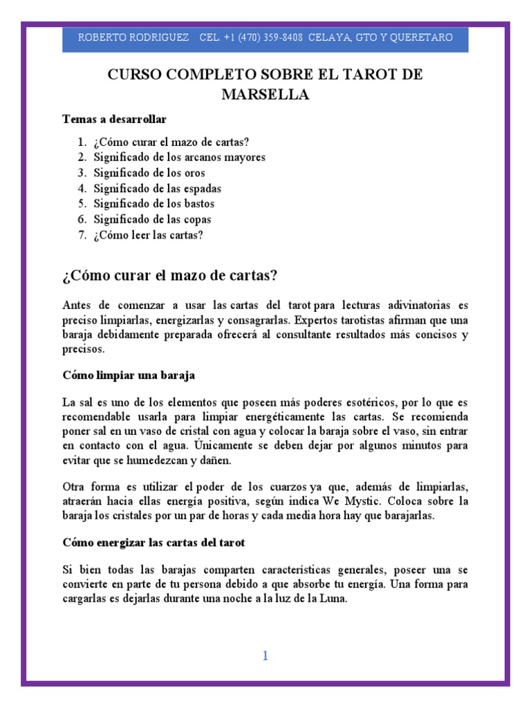 Curso Completo de Tarot de Marsella | PDF | Tarot | Amor