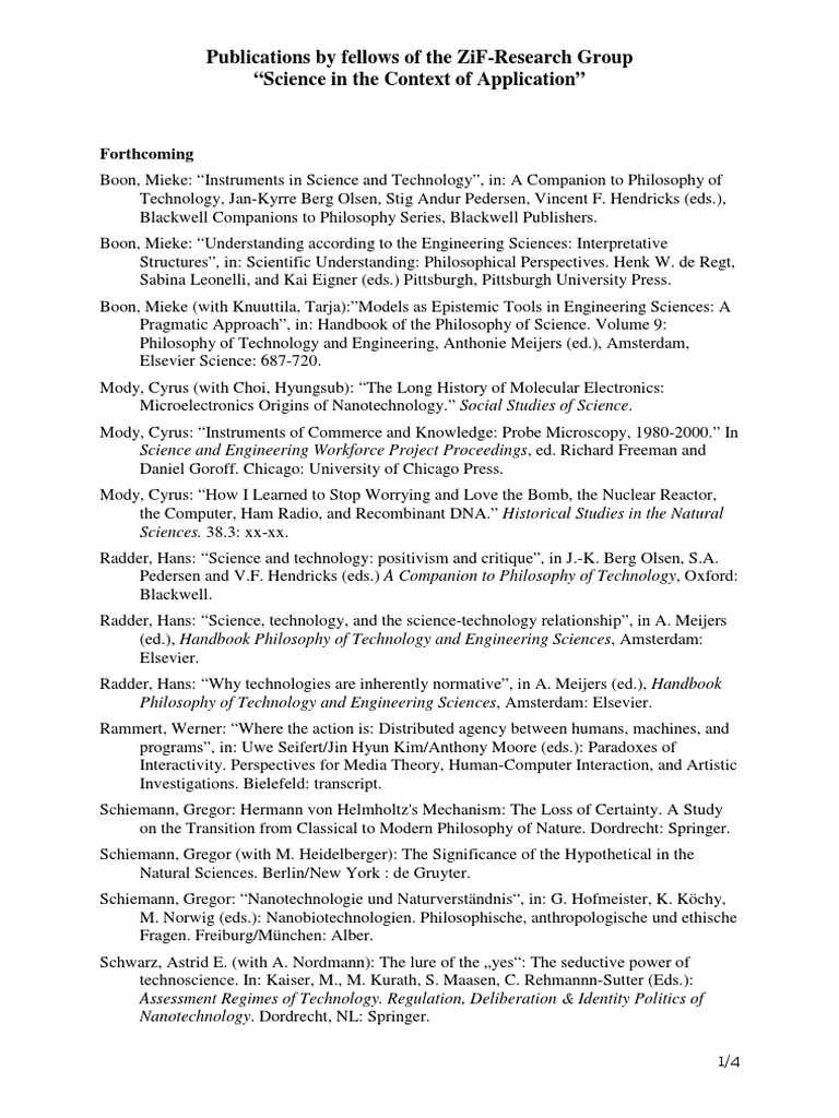 Biblio - Science in The Context of Application - List - of - Pub | PDF ...