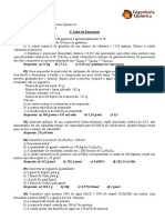 Introdução aos Processos Químicos: 2a Lista de Exercícios