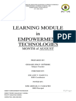 Learning Module in Empowerment Technologies: Month of August