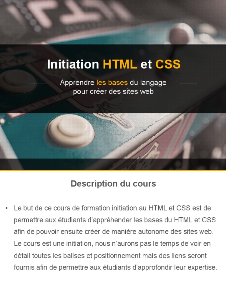 Initiation HTML CSS | PDF | Feuilles de style en cascade | Langage de ...