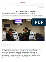 Empresas: ¿Qué Pasará Con Los Trabajadores de Latam Perú Durante El Proceso Concursal Preventivo?