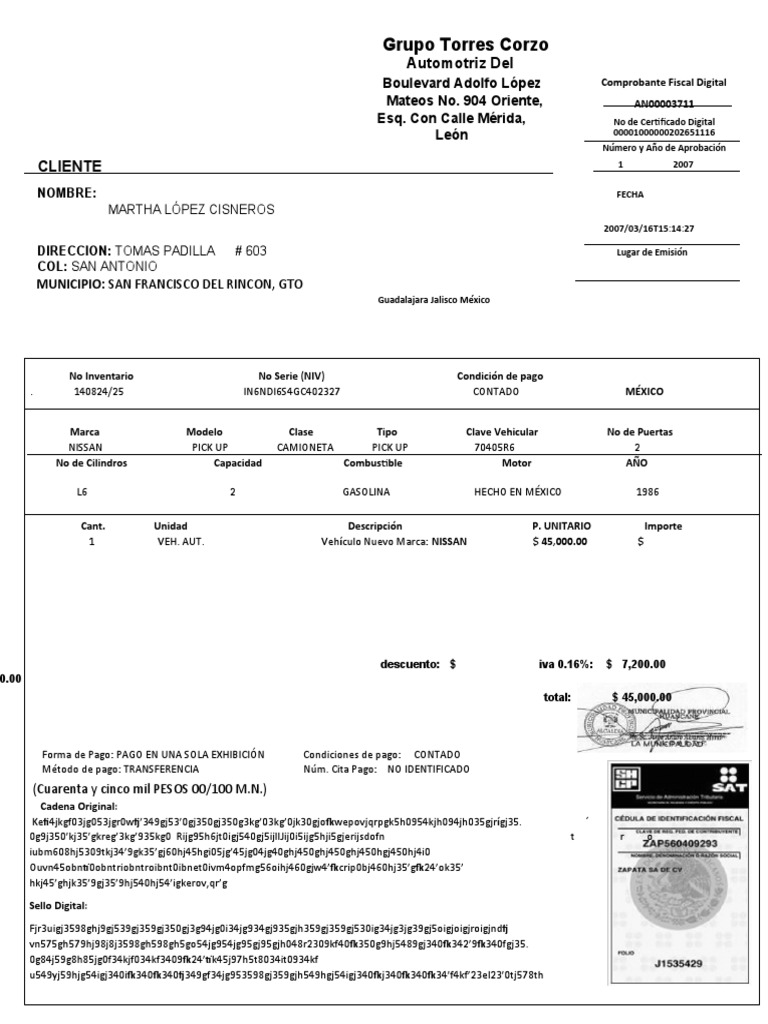 Grupo Torres Corzo Automotriz Del PDF Vehículos de ruedas
