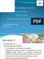 Semaine 1 - Oct 2021 - Introduction - Méthodologie de La Recherche - REM 610 - Master Santé Publique