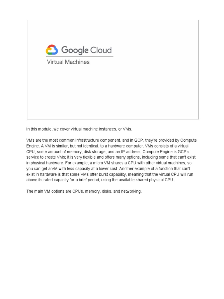 GCP Virtual Machine Types Overview | PDF | Hard Disk Drive | Solid ...