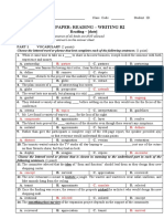 Test Paper: Reading - Writing B2: Students Write Their Answers On The Answer Sheet