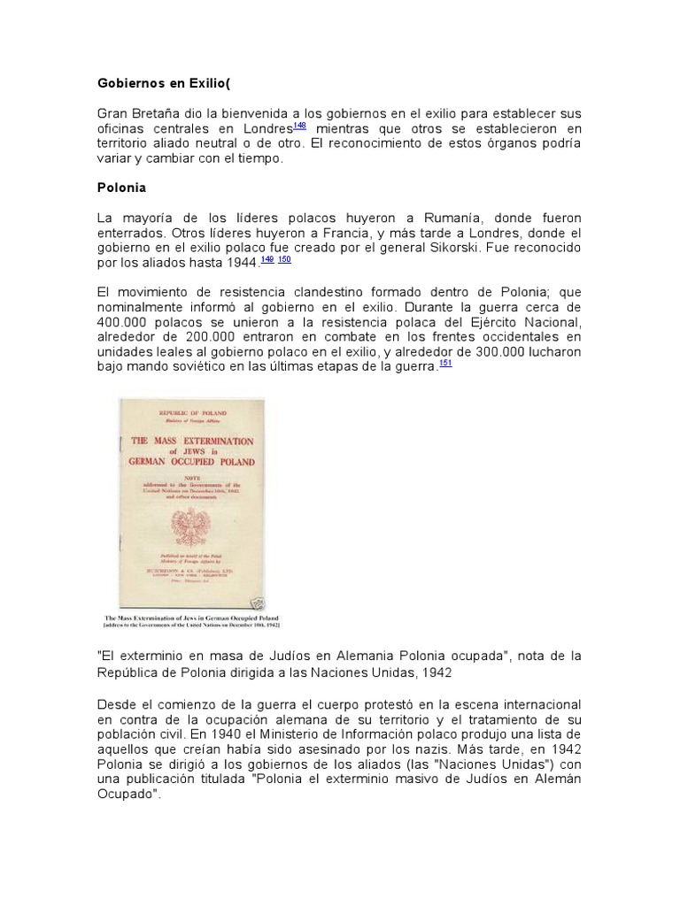 Gobiernos en Exilio PDF Alemania nazi Aliados de la Segunda