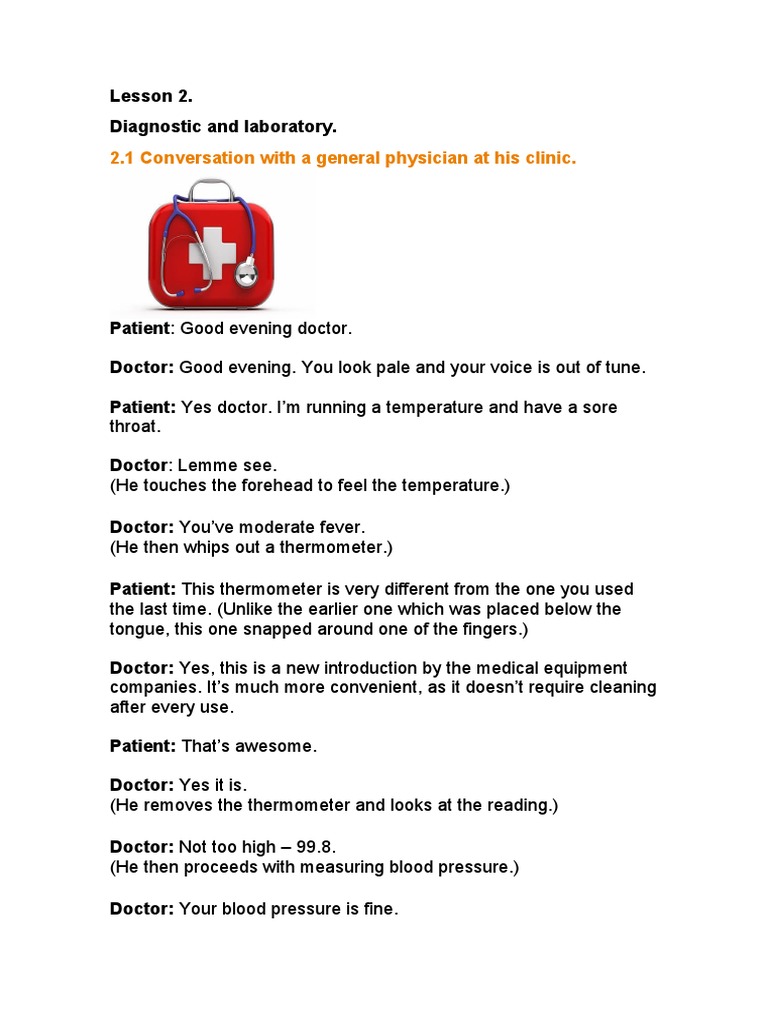 Unit 4 Lesson 2 PDF Physician Patient