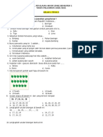 Soal PAS Kelas 1 Sem 1 - TEMA 3 - Kamimadrasah