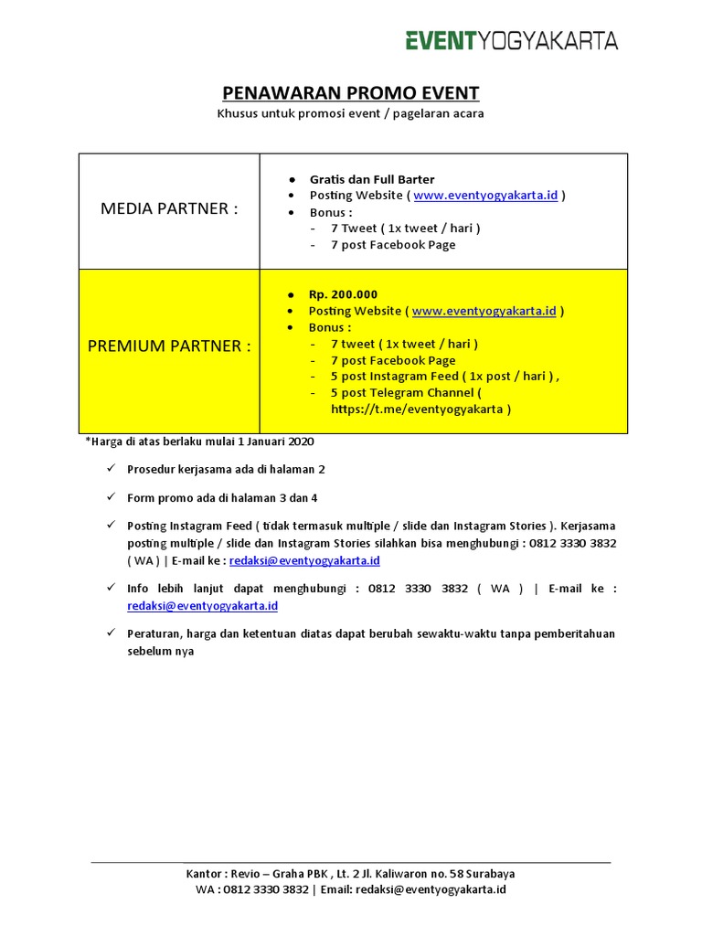 Promo Media Partner Event | PDF
