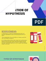 Formation of Hypothesis