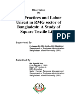 HR Practices and Labor Unrest in RMG Sector of Bangladesh: A Study of Square Textile Ltd.