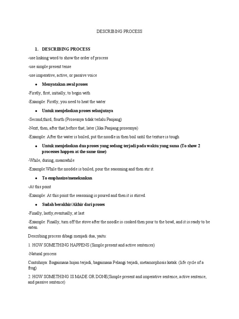Describing Processes in English | PDF