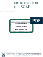 Fiscalité Et Comportement Dinvestissement (1) - Cahier de Recherche N°162006