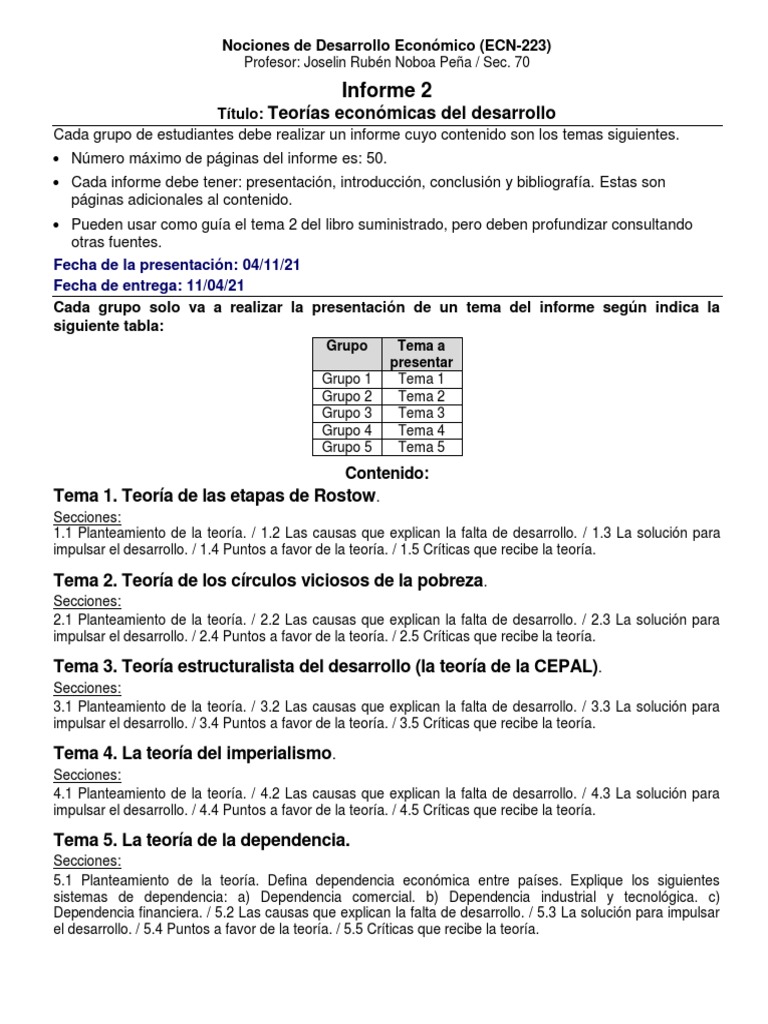 Teorías del Desarrollo Económico | PDF | Economias | La economía del ...