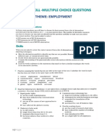 Reading Skill - Multiple Choice Questions: Theme: Employment