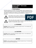 User Manual Smart-UPS On-Line Src1Ki-In, Src1Kuxi: Important Safety Information