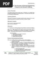 ESci 131n Lesson 1.3. The Process of Solving Engineering Problems and Decision Making