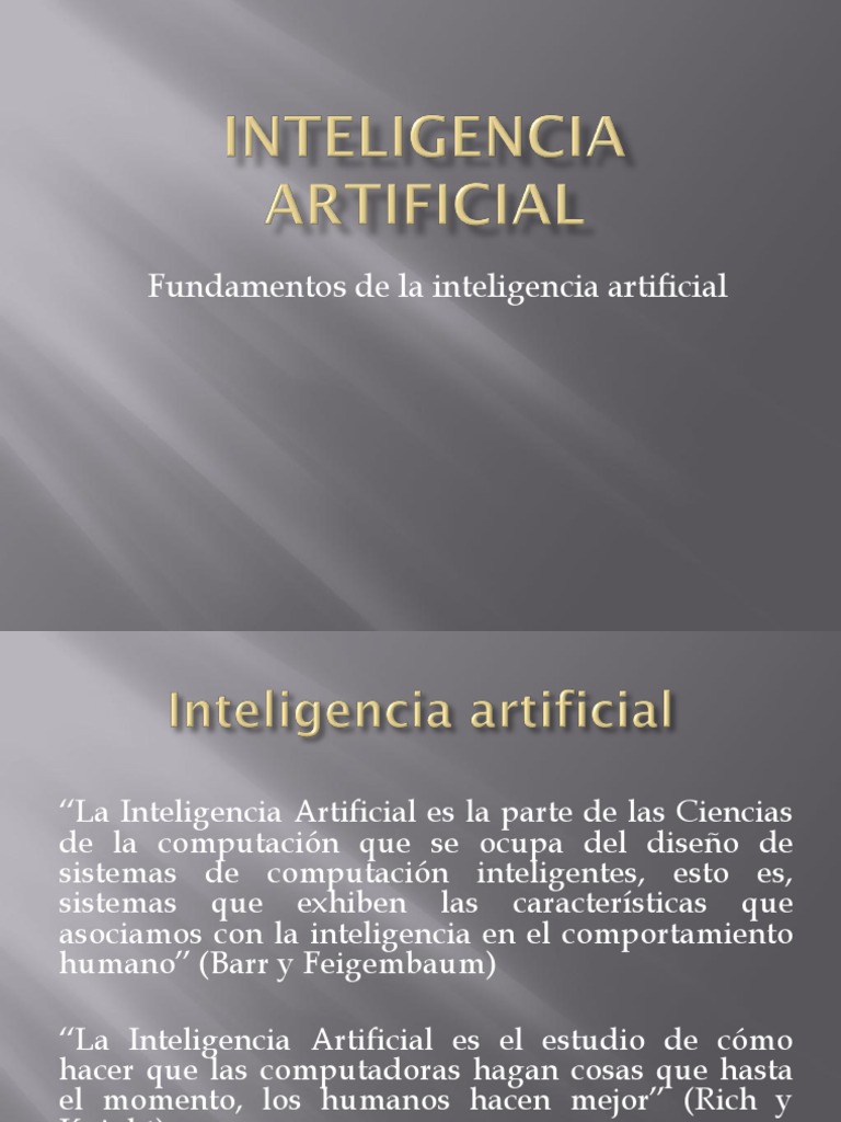 Fundamentos de la Inteligencia Artificial | PDF | Inteligencia ...