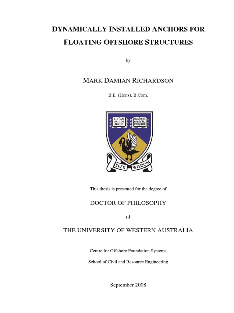 Dynamic Anchors for Offshore Structures | PDF | Deep Foundation | Anchor