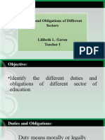 Duties and Obligations of Different Sectors