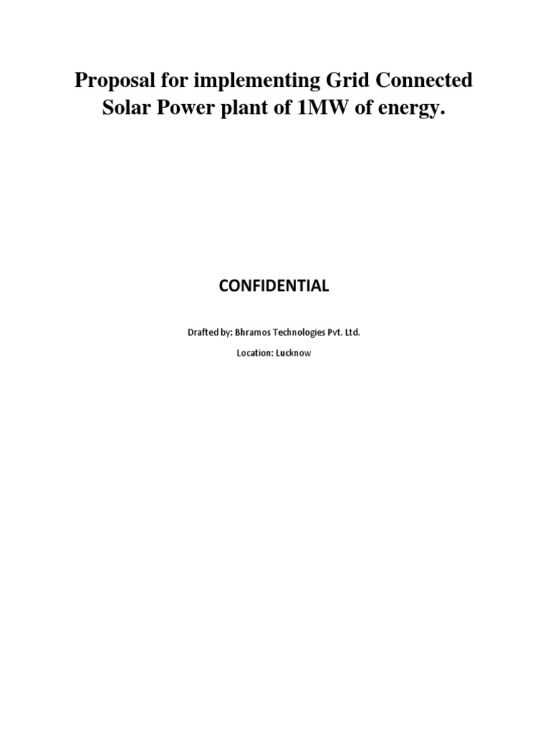 1MW Solar Power Plant Proposal | PDF | Power Inverter | Photovoltaics