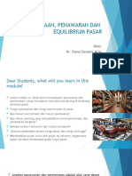 Materi 3&4 Fungsi Permintaan, Penawaran Dan Equilibrium Pasar Elastisitas