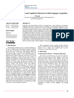 Influence of Behaviourist and Cognitivist Theories in Adult Language Acquisition