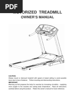 Motorized Treadmill: Owner'S Manual