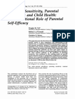 The Mediational Role: Parenting Sensitivity, Parenta Depression and Child Health: Parental Self-Efficacy