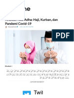 Khutbah Idul Adha - Haji, Kurban, Dan Pandemi Covid-19