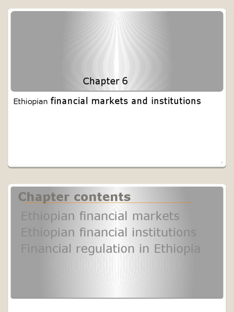 Overview of Ethiopian Financial System | PDF | Financial Markets ...