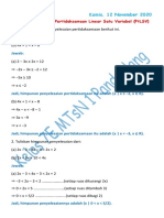 Kunci Jawban Latihan Soal Pertidaksamaan Linear Satu Variabel (PTLSV)