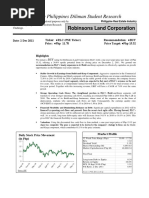 University of The Philippines Diliman Student Research: Robinsons Land Corporation