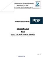 Civil Works Vendor List for IOCL Refinery Project