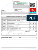 Semester Results: GPA: 1.61 - CGPA: 1.61