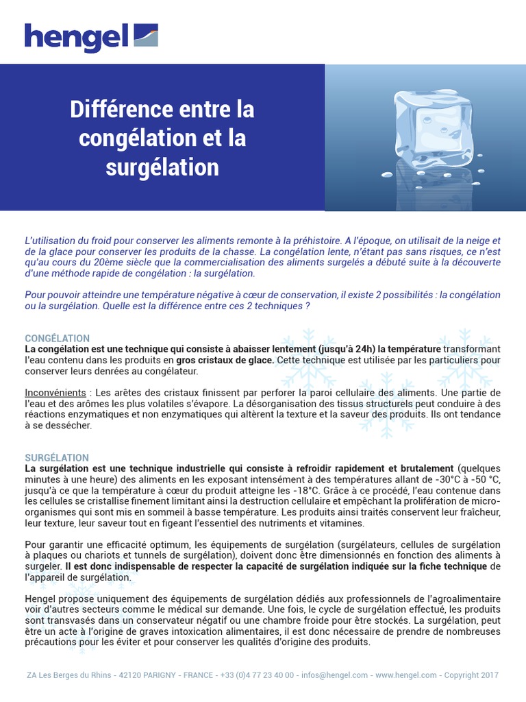 Guide Difference Entre La Congelation Et
