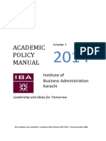 Academic Policy Manual: Institute of Business Administration Karachi