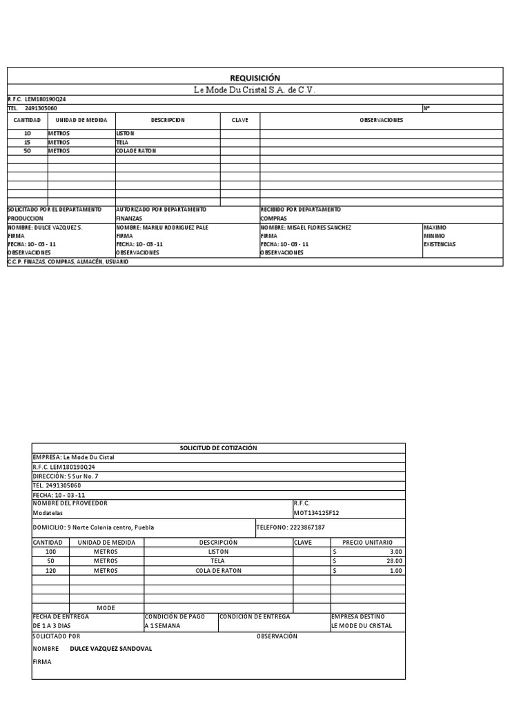 FORMATOS DE COTIZACION
